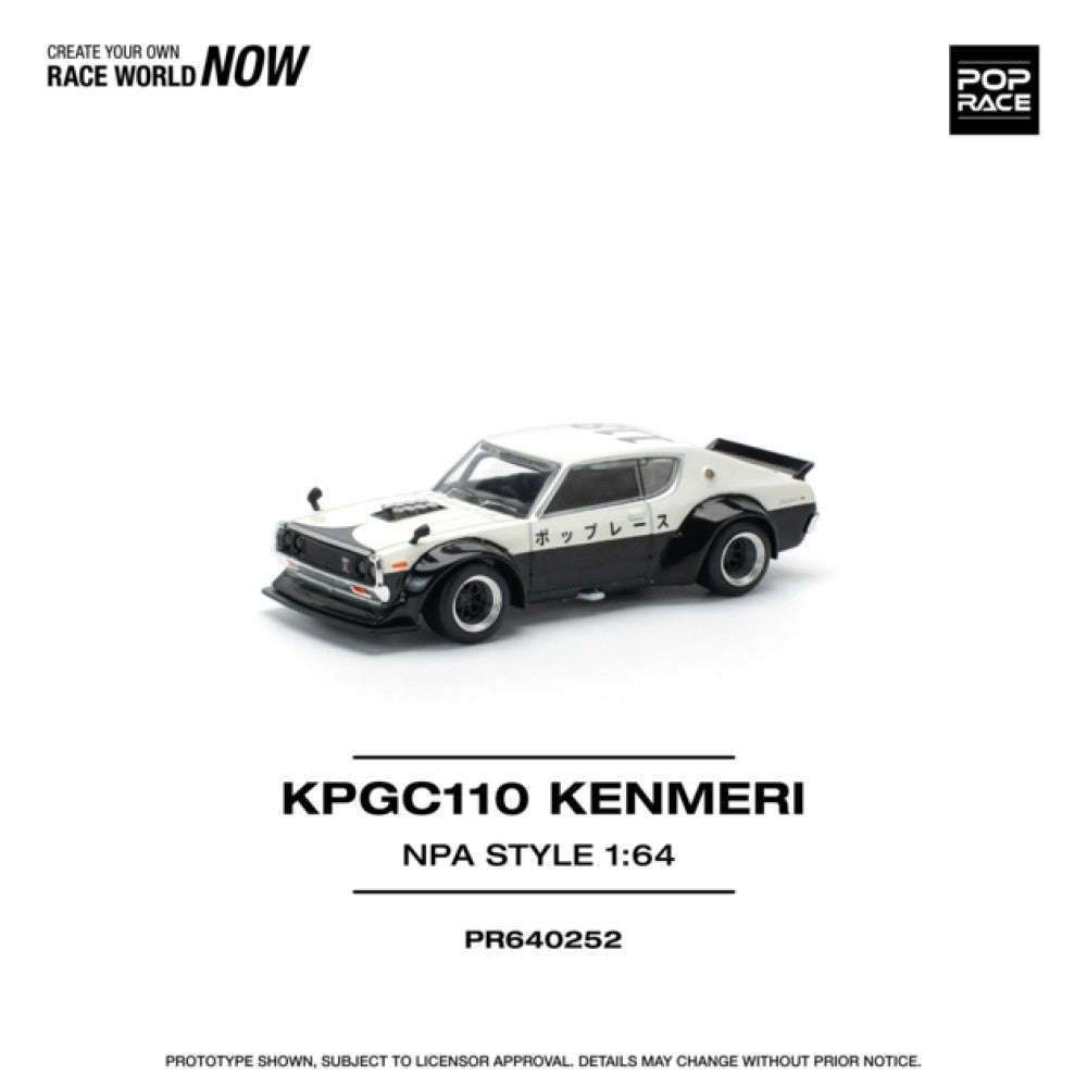 2001 Nissan Skyline GT-R V8 Drift Kpgc110 Kenmeri Npa Style Negro/Blanco 164 Pop Race PR640252