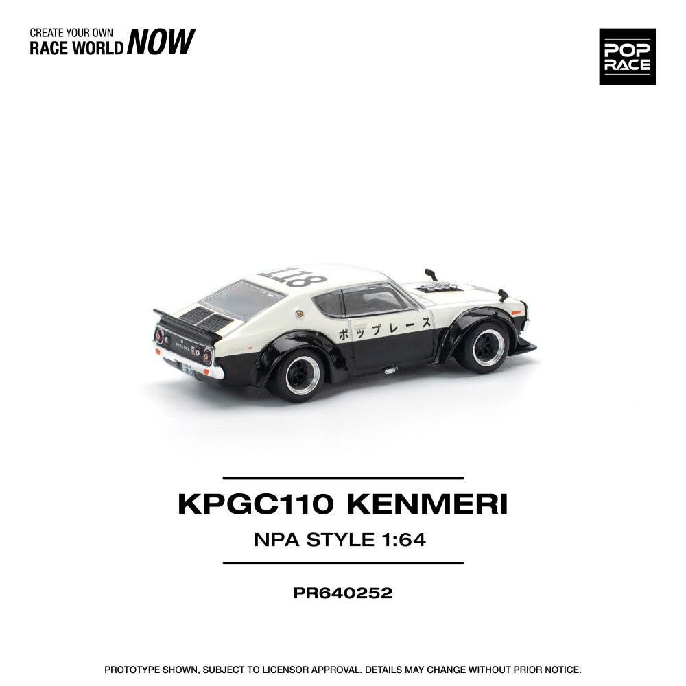 2001 Nissan Skyline GT-R V8 Drift Kpgc110 Kenmeri Npa Style Negro/Blanco 164 Pop Race PR640252