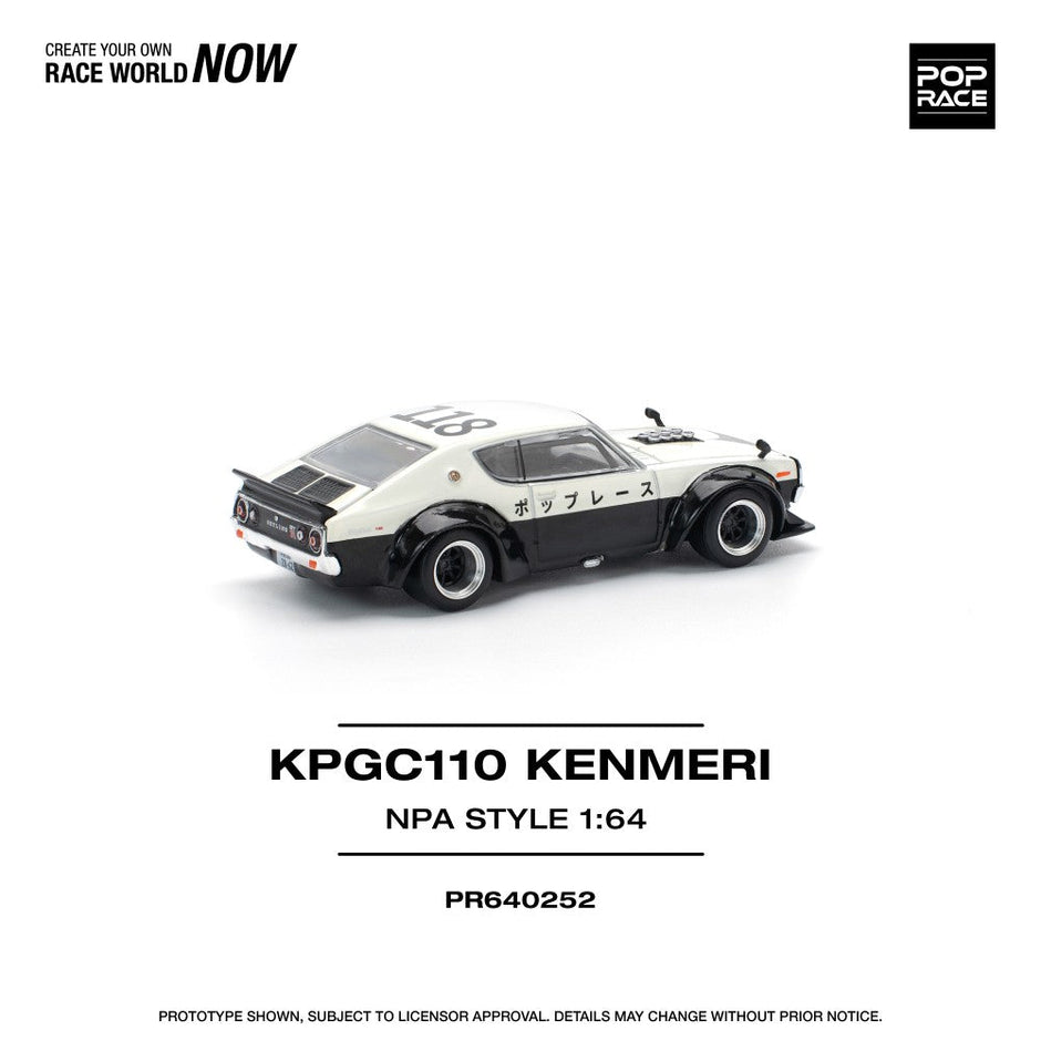 2001 Nissan Skyline GT-R V8 Drift Kpgc110 Kenmeri Npa Style Negro/Blanco 164 Pop Race PR640252