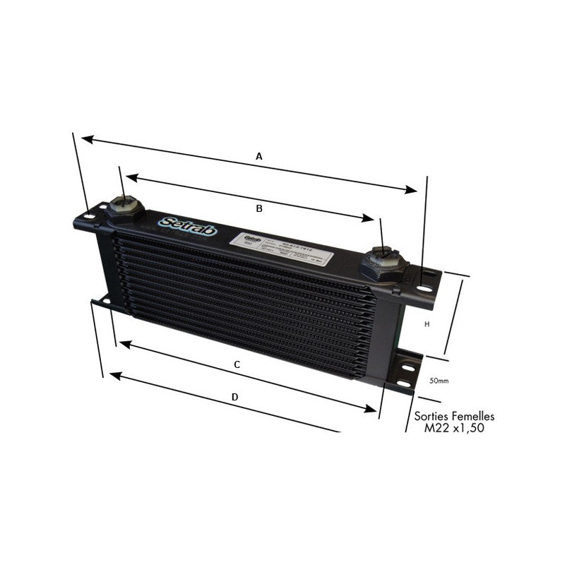 RADIADOR DE ACEITE SETRAB 7 FILAS M22