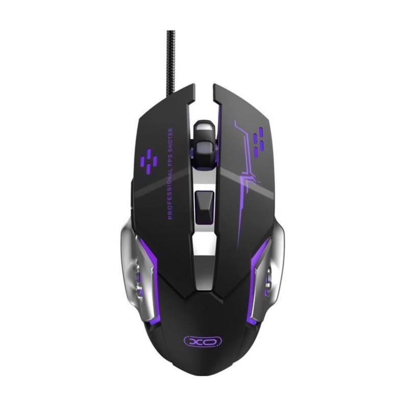 RATÓN GAMING CON 6 BOTONES Y LUZ LED NEGRO/PLATA XO