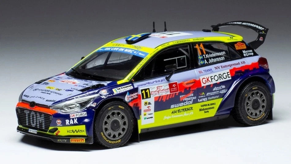 2022 Hyundai i20 R5 Nº11 Kristensson/Johansson Rally de Polonia 1:43 IXO Models RAM859