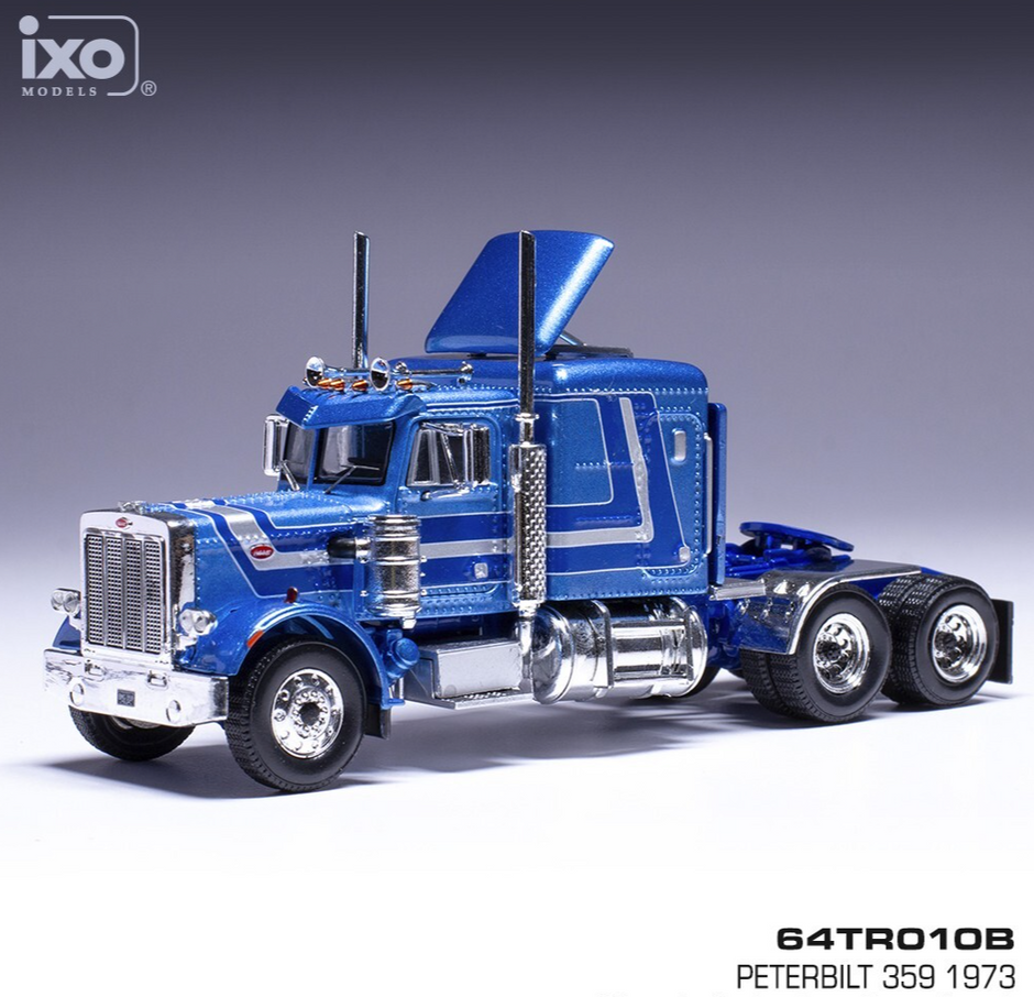 1973 Cabeza Tractora Peterbilt 359 Azul Bitono 164 IXO Models 64TR010B