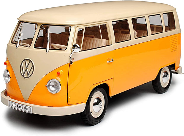 1963 Volkswagen T1 Classical Microbus Amarillo-Beige 1:18 Welly 18054