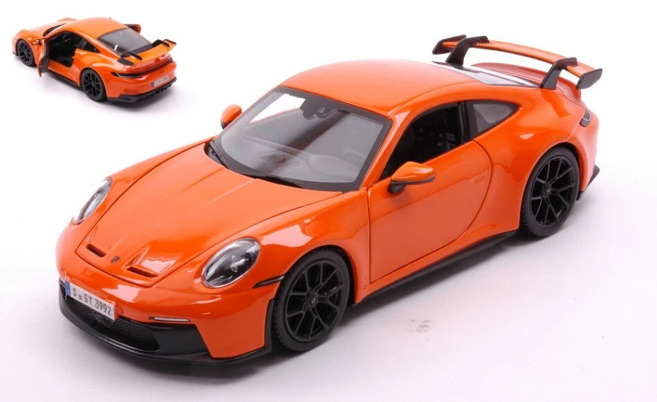 2021 Porsche 911 (992) GT3 Naranja Lava 1:24 Bburago 21104