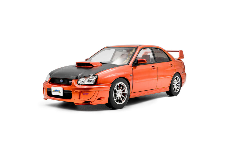 2003 Subaru Impreza WRX STI Naranja Metalizado 1:18 Solido S1812304