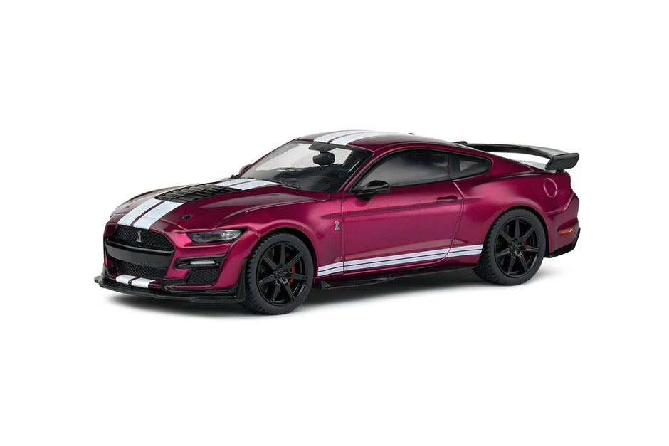 2020 Ford Mustang Shelby GT 500 Fast Track Púrpura Caramelo/Blanco 1:43 Solido S4311510