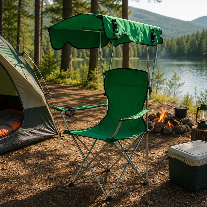 SILLA DE CAMPING PLEGABLE CON TECHO DONNA GARDEN VERDE