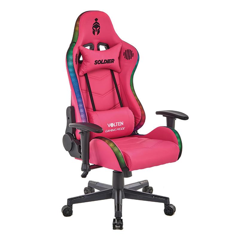 SILLA GAMING RGB SOLDIER ROSADA VOLTEN
