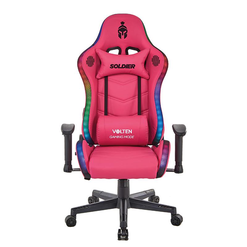 SILLA GAMING RGB SOLDIER ROSADA VOLTEN