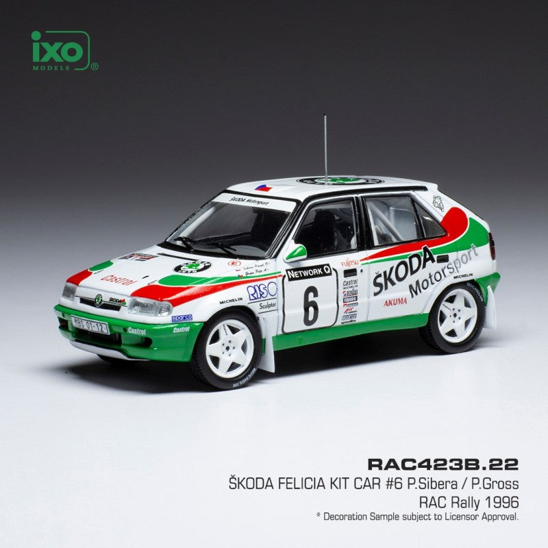 1996 Skoda Felicia Kit Car Nº6 Sibera/Gross RAC Rallye 1:43 IXO Models RAC423B.22