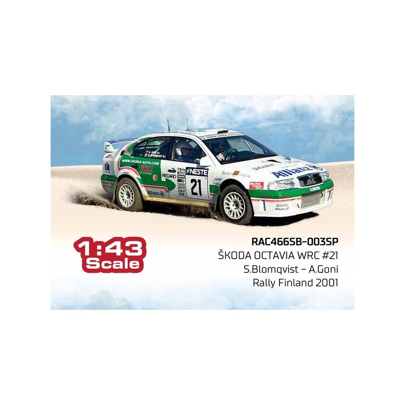 2001 Skoda Octavia WRC Nº21 S.Blomqvist/A.Goni Rally de Finlandia 1:43 IXO Models RAC465SB-002SP