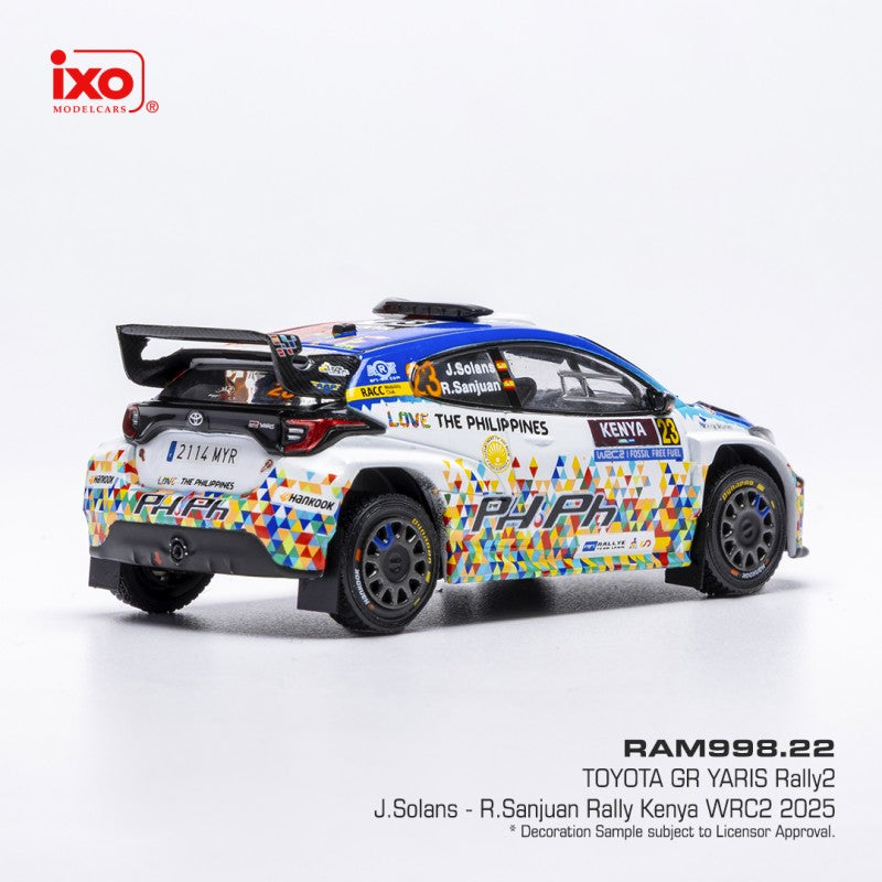 2025 Toyota GR Yaris Rally2 Nº23 J.Solans/R.Sanjuan Rally de Kenia WRC2 1:43 IXO Models RAM998.22