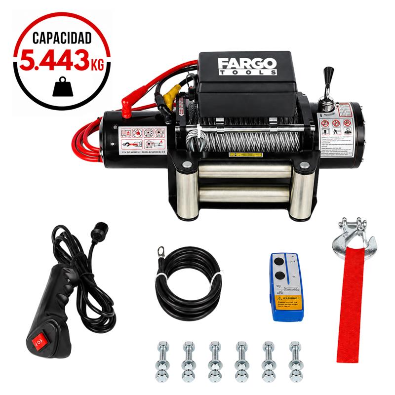 WINCHE ELECTRICO CONTROL REMOTO 12V FARGO TOOLS 5.443 KGS
