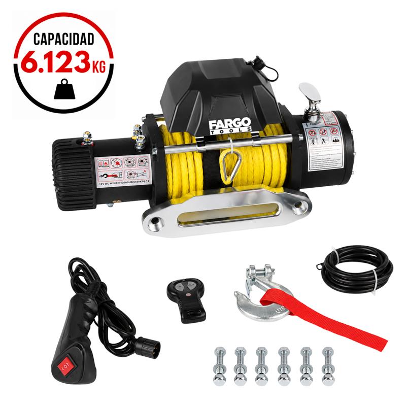WINCHE ELECTRICO CONTROL REMOTO 12V FARGO TOOLS 6.123 KGS